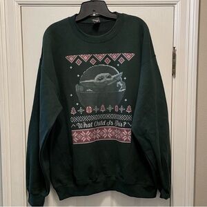 Gildan Dark Green Graphic Crewneck Sweater
